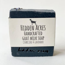 Load image into Gallery viewer, Activated Charcoal &amp; Lavender Goat Milk Soap

